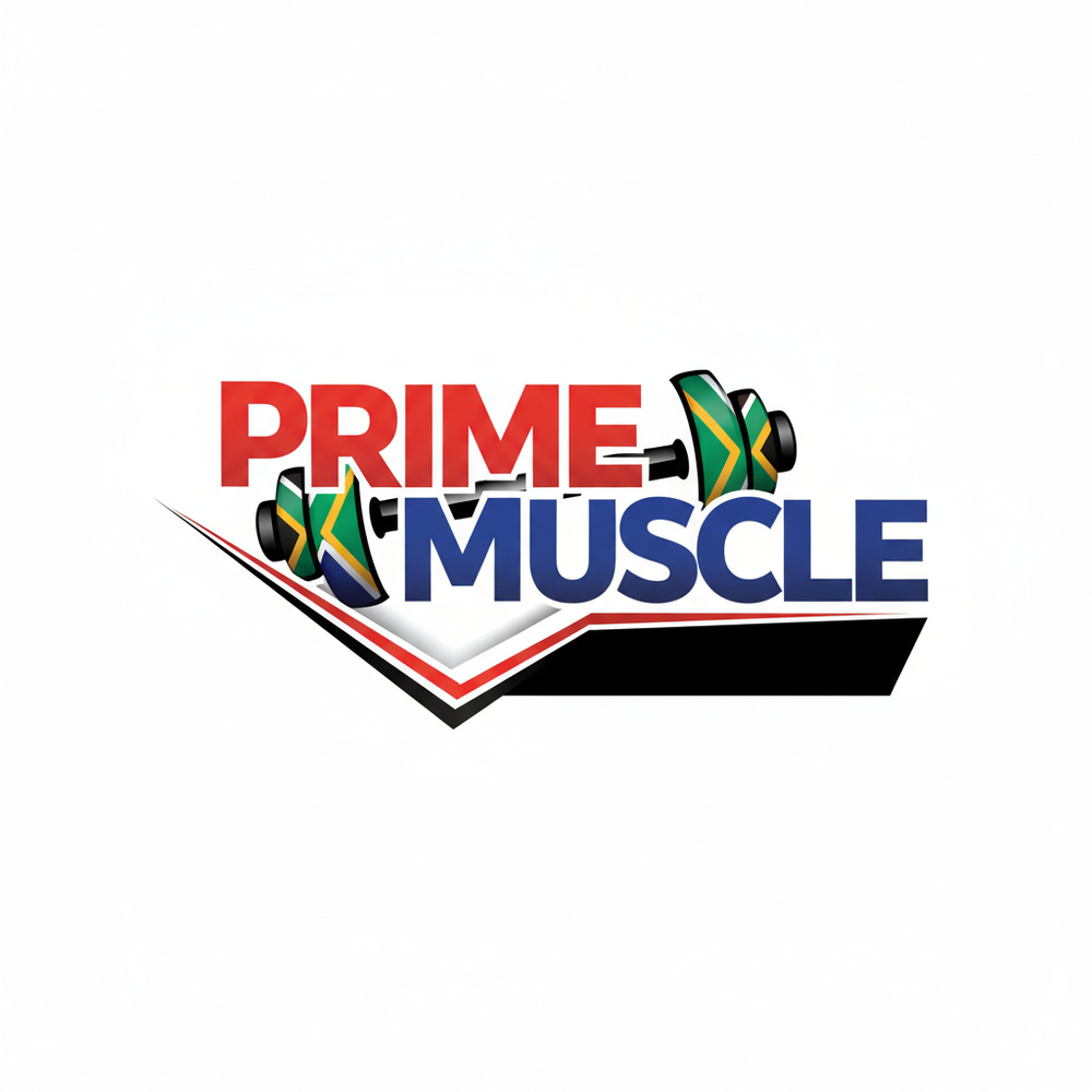 Prime Muscle Logo with Dumbbell