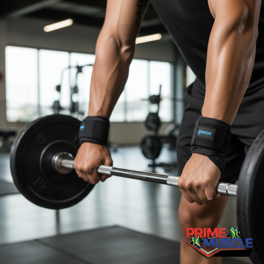 Wrist wraps in use - accurate size